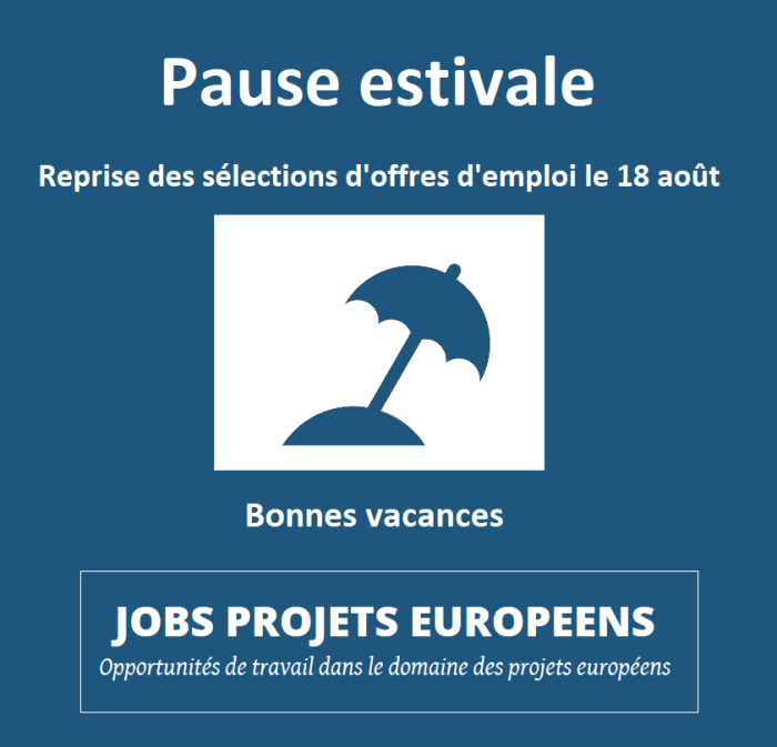 Projets européens Vincent ARNOUX Pause estivale 2019